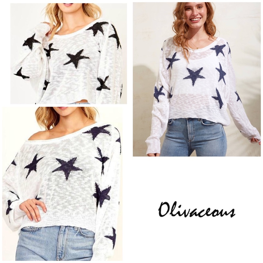 Olivatious Star Crop Sweater